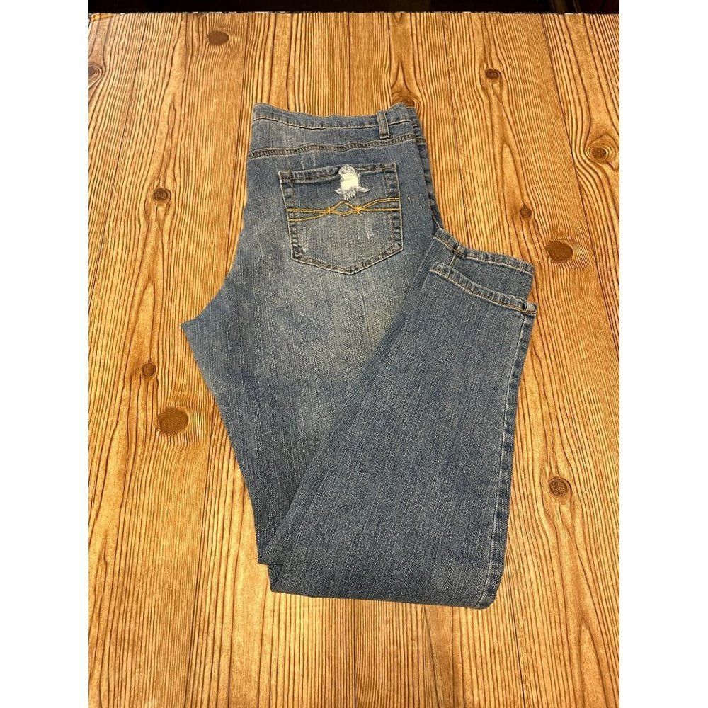 Junior's Mudd Tinted Wash Distressed Skinny‎ Jeans, Size 17